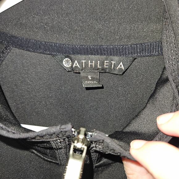 Athleta Jacket Womens Small Black Full Zip Vented Mesh Long Sleeve Pockets - Picture 7 of 10